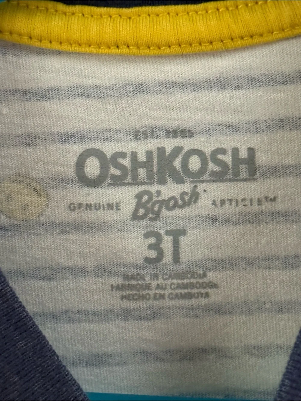 OshKosh Navy Striped Smiles Henley Tee White & Navy